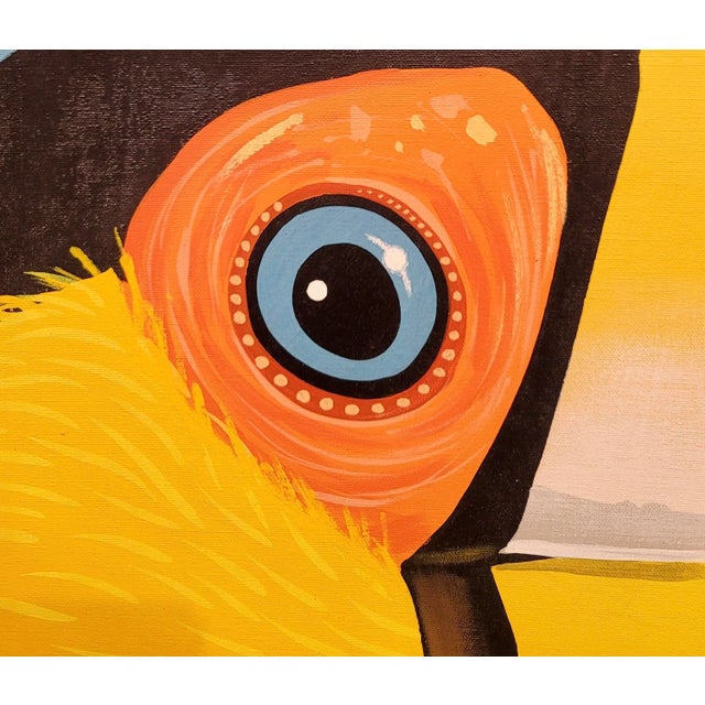 Campos - Portrait of a Toucan Bird -1960s Oil Painting For Sale - Image 4 of 7