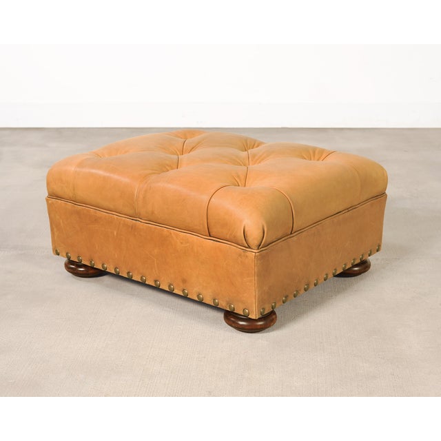 Ralph Lauren Leather Writer's Chair With Matching Ottoman For Sale - Image 16 of 18