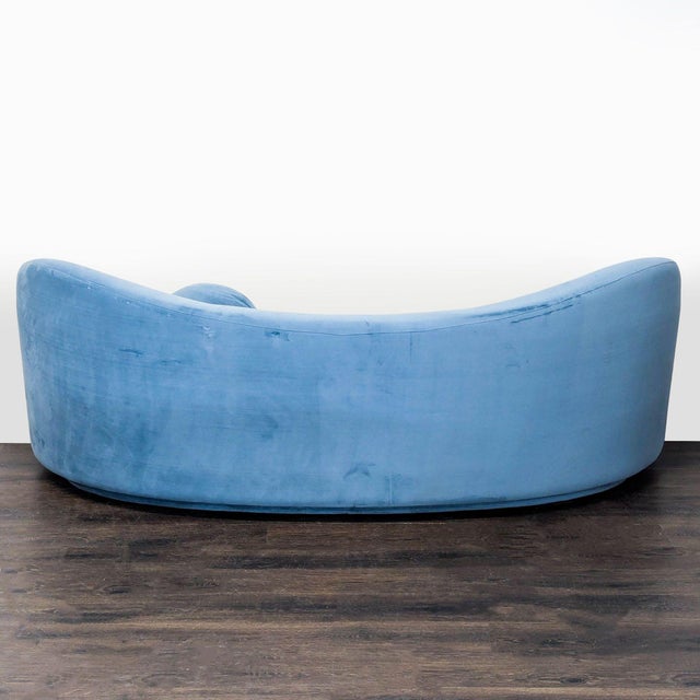2010s Rove Concepts Diane 3-Seat Modern Blue Velvet Sofa For Sale - Image 5 of 8
