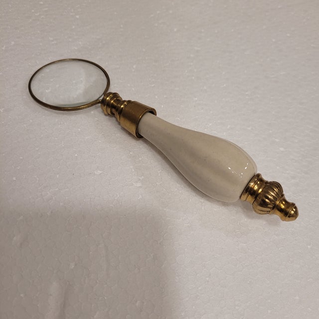 19th Century Ceramic and Gilt Bronze Magnifying Lens, England For Sale - Image 6 of 11