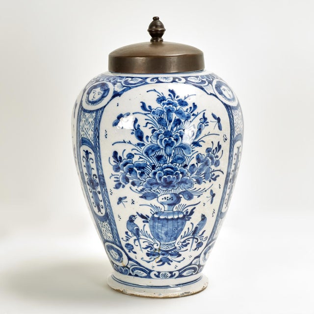Pair of Antique Blue and White Delft Spice Jars For Sale In West Palm - Image 6 of 15