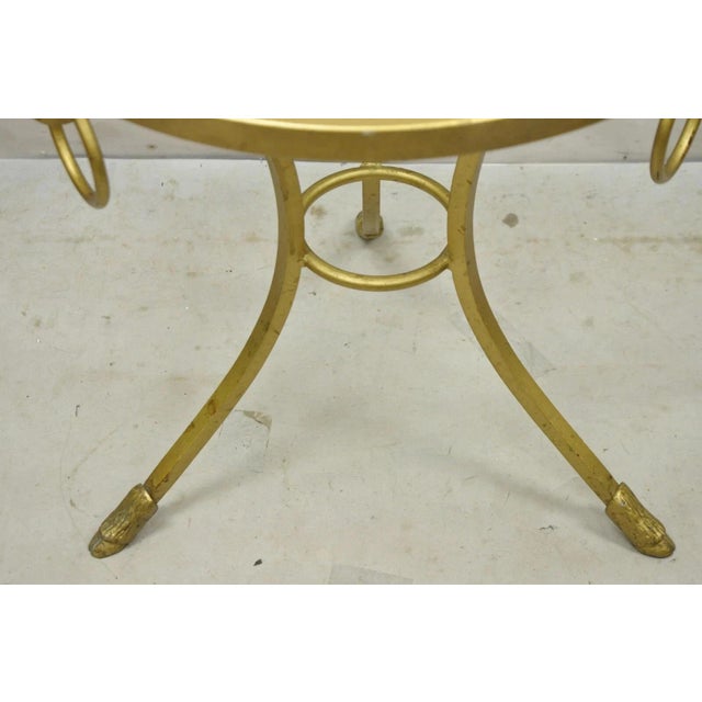 Late 20th Century Late 20th Century Italian Neoclassical Style Gold Hoof Foot Round Occasional Side Table For Sale - Image 5 of 12