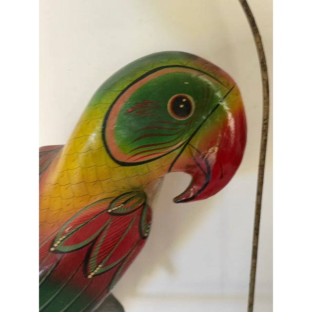 Paper Spectacular Sergio Bustamante Style 22” Parrot Hanging Sculpture, Attributed For Sale - Image 7 of 13