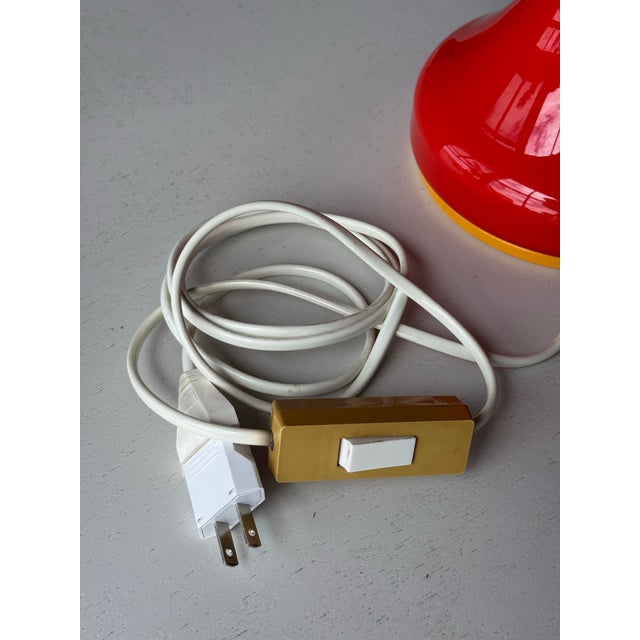 1970s 1970s Štěpán Tabery Glass Lamp, Czech Design Space Age Red With Yellow & White Interior Mid-Century Modern For Sale - Image 5 of 5