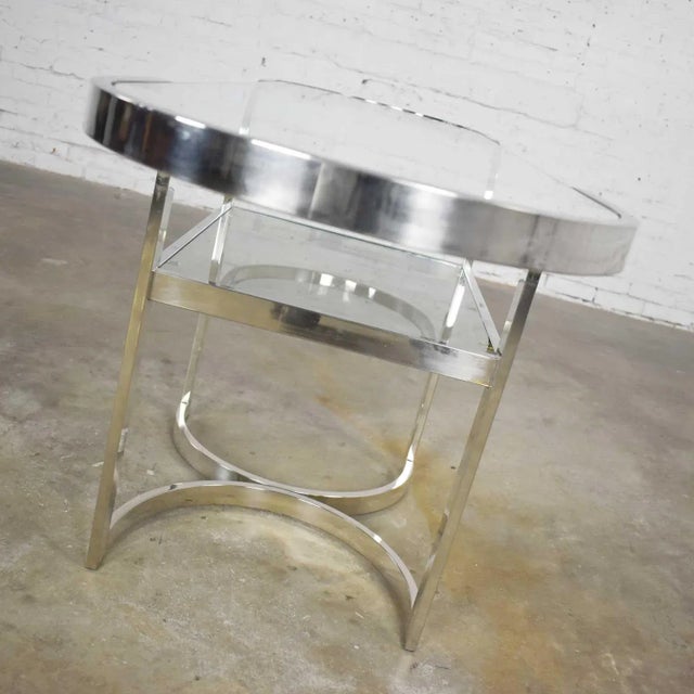 Mid-Century Modern Polished Chrome Oval Sofa or Console Table For Sale - Image 6 of 13