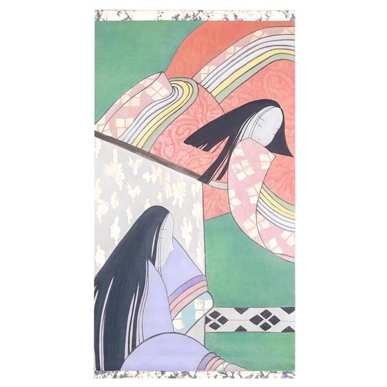 French Artist, Japanese Dancers, Painted Canvas For Sale