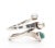 Modernist Lilly Barrack Sterling, Quartz, Cultured Pearl & Apatite Bypass Ring Size 7 For Sale In West Palm - Image 6 of 9