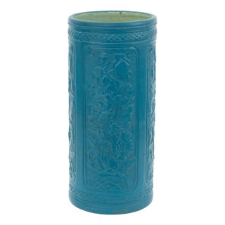 Arts and Crafts Style Floral Motif Umbrella Stand For Sale