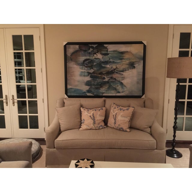 2010s Hickory Chair Sofa Upholstered in Neutral Tan/Brown Herringbone For Sale - Image 5 of 6