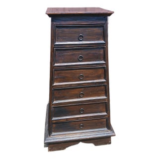 Vintage Mahogany Pyramid Chest of Drawers Solid Mahogany Gothic Revival 1950s For Sale