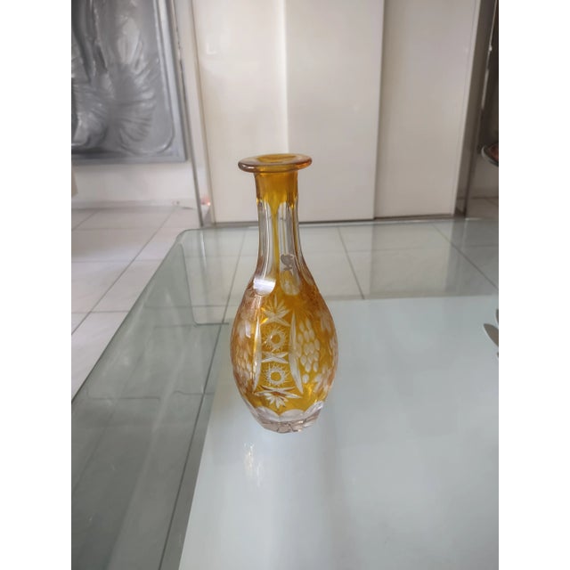 Abstract Late 20th Century Yellow Nachtmann Traube Crystal Vase For Sale - Image 3 of 9