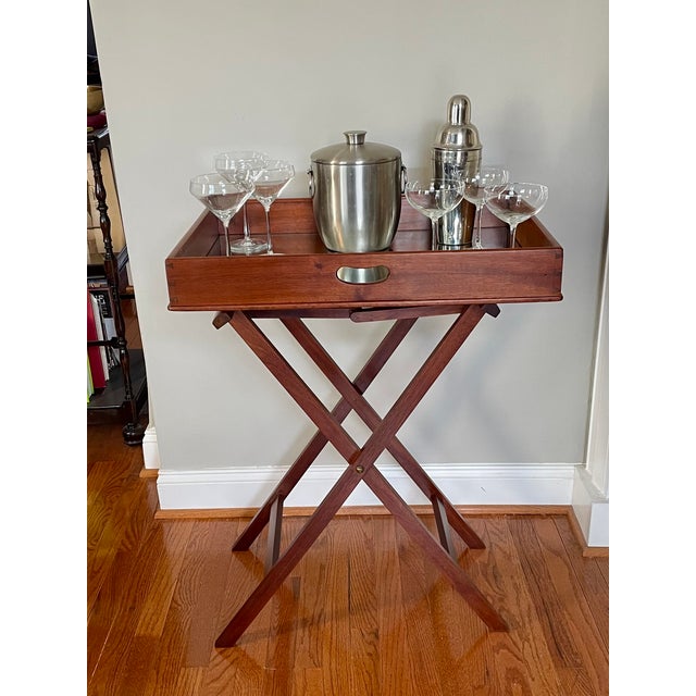 Marked Butler Tray on Stand in Mahogany -- 19th Century For Sale - Image 10 of 11