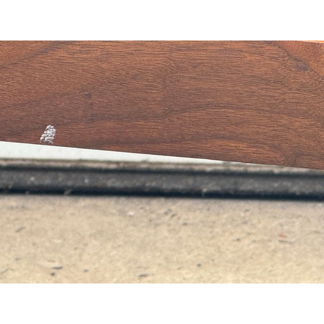 Pair of Mid-Century Lounge Chairs Walnut Open Arm Lounge Chairs #1 For Sale - Image 4 of 12