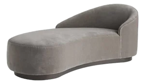 Arteriors Home Turner Chaise Sharkskin Velvet Grey Ash, Left Arm