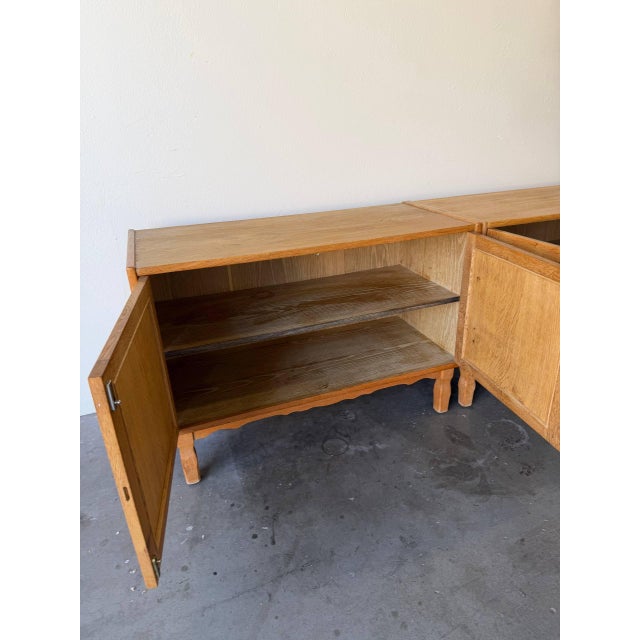 1960s Vintage Brutalist Oak Sideboard in Style of Henning Kjærnulf – Danish Modern Storage Cabinet, Denmark For Sale - Image 5 of 7