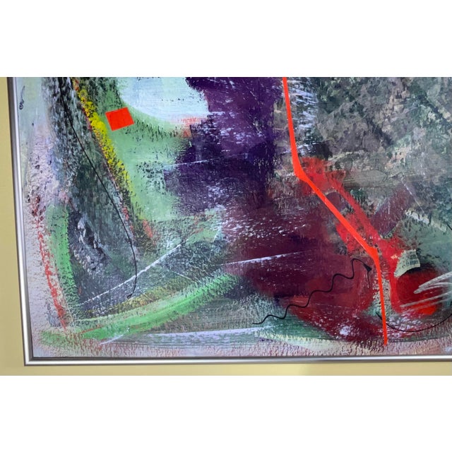 Own a vibrant and dynamic piece of vintage original art! This captivating abstract expressionist acrylic painting is a...