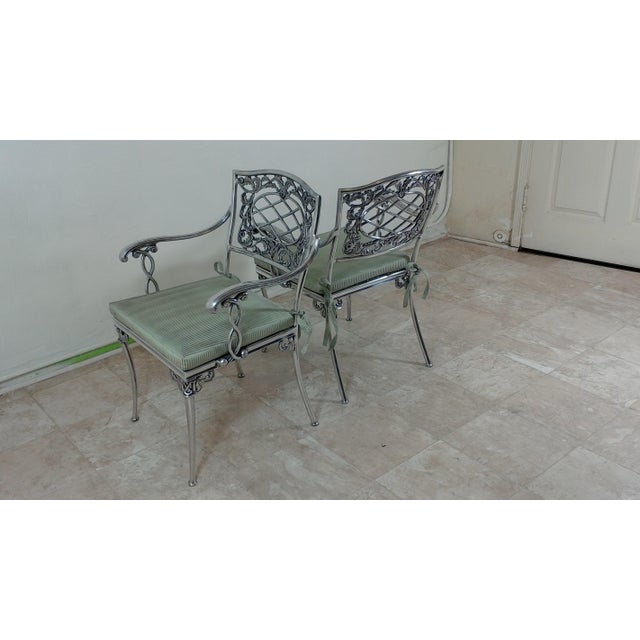 French Aluminum Side Chairs - A Pair For Sale - Image 4 of 11