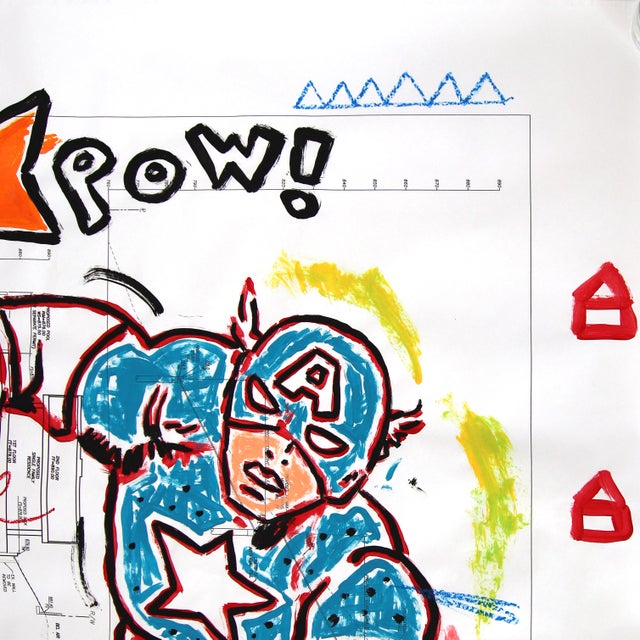 Figurative Avenging Heart - Abstract Figurative Colorful Comic Book Pop Original Artwork by Gary John For Sale - Image 3 of 6