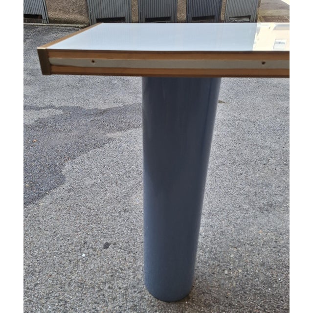 Wood Console in White Lacquer with Cylindrical Plastic Legs by Tresoldi Salvati, 1980s For Sale - Image 7 of 9