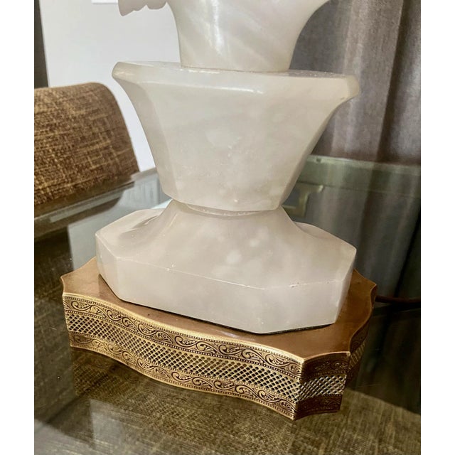 Single Italian Bird Branch Alabaster Table Lamp For Sale - Image 9 of 13