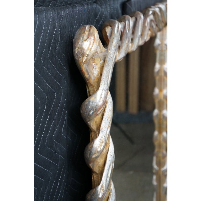 Silver Late 20th Century Eichholtz Casone Italian Renaissance Metallic Lattice Ribbon Rope Twist Mirror 48" For Sale - Image 8 of 10