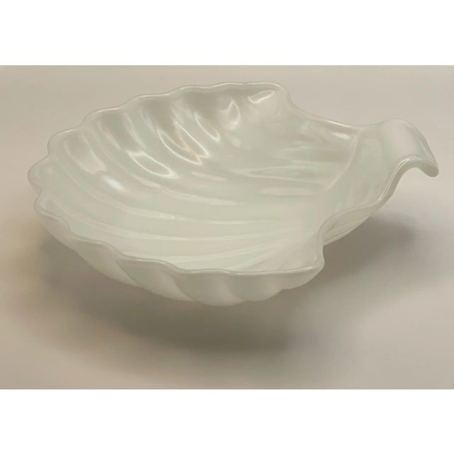 Anchor Hocking Vintage Milk Glass Seashell Dish For Sale - Image 4 of 10