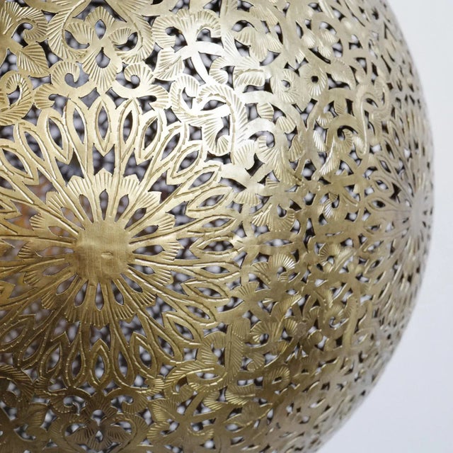 Vintage Brass Radha Globe Pendant Light For Sale - Image 4 of 7