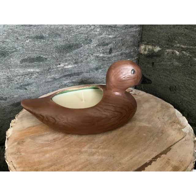 Mid Century Rustic Ceramic Duck Handcrafted Soy Candle For Sale - Image 4 of 7