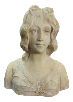 Victorian Art Nouveau Carved Marble Female Bust