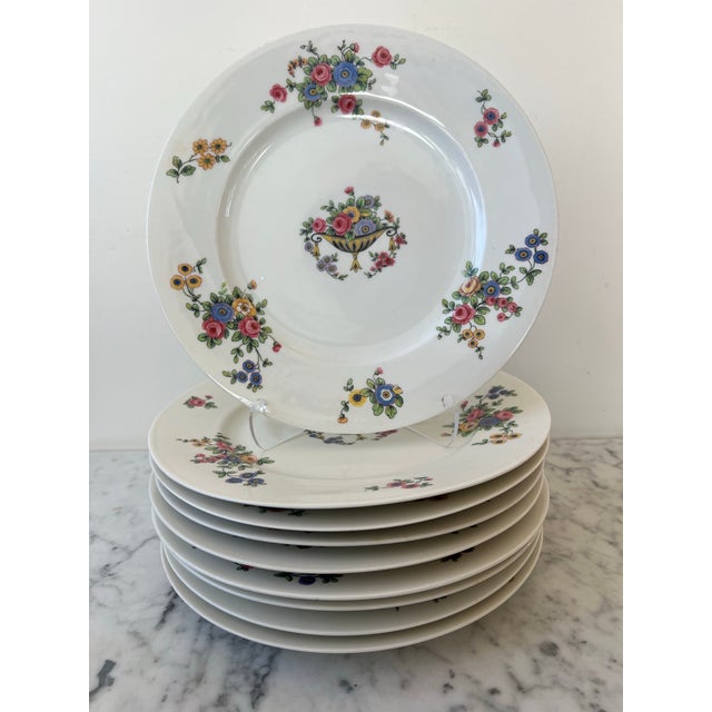 Ceramic Chefield Haviland Limoges Floral Dinner Plate Set - 9 Plates For Sale - Image 7 of 7