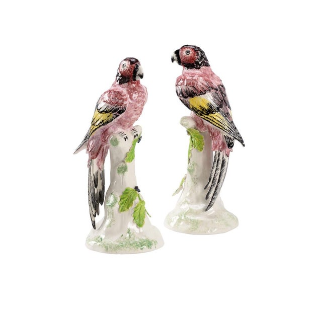Beautiful Hand Painted Pair Of Parrots Clean with a dry cloth