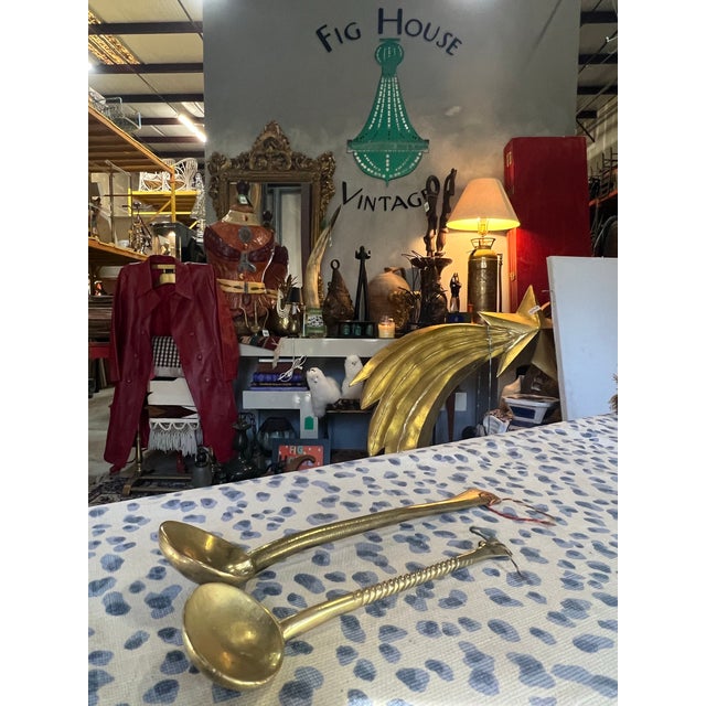 1970s Solid Brass, Antique Hanging Decorative Spoons For Sale In Atlanta - Image 6 of 9