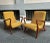 Wood Set of Lounge Chairs with Dark Wood Frame and Yellow Bouclé Fabric, 2000s For Sale - Image 7 of 7