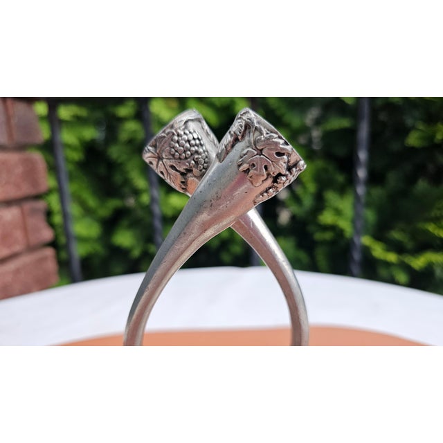 Vintage Double Pewter Vase with Grape Motif, 1990s For Sale - Image 3 of 9