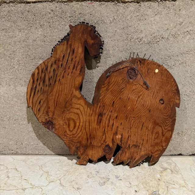 Mid 20th Century Tramp Art Rooster Nail Wall Sculpture For Sale - Image 9 of 9