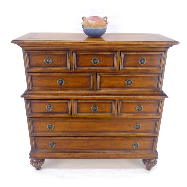 Baker 10 Drawer High Boy Chest Dresser Paper Lined Drawers MINT! For Sale - Image 17 of 18