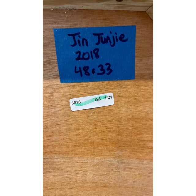 2010s Jin Junjie, Large Chinese Contemporary Abstract Colorful Carved Oil Painting Jin Junjie, 2018 For Sale - Image 5 of 15