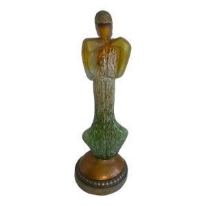 Modern Art Glass Sculpture of a Woman, Art Deco Style Glass Figurative Statue