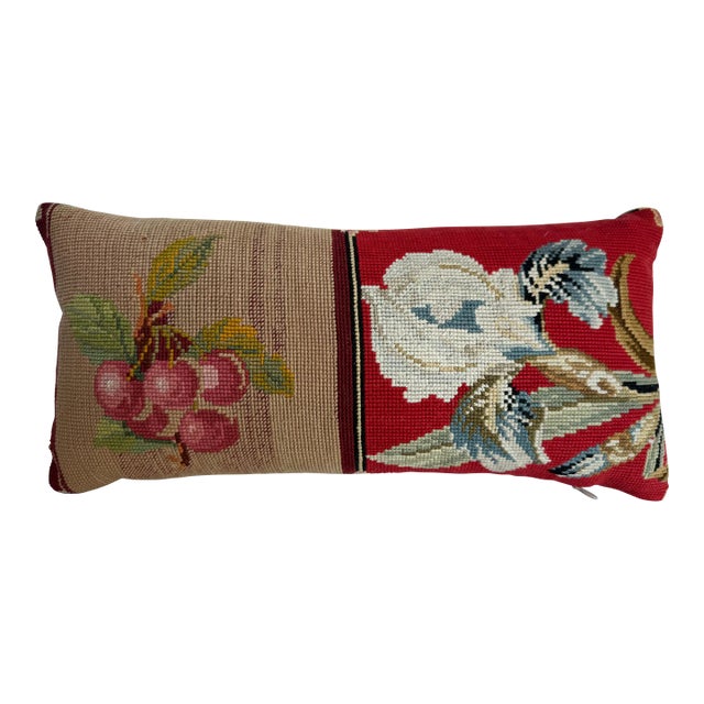 1850 English Needlework Pillow For Sale