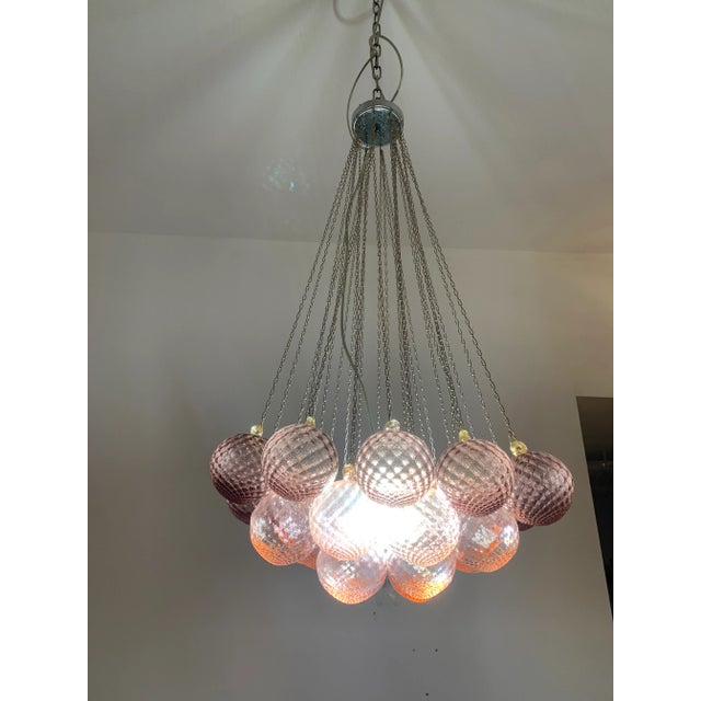 Pink Murano Glass Sputnik Chandelier Venini Style For Sale - Image 8 of 13