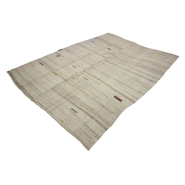 Contemporary 1960s Vintage Handwoven Modern Kilim Rug- 6′10″ × 8′4″ For Sale - Image 3 of 7