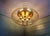 Large ceiling light in brass and bubble-blown glass (45 cm diameter), produced by the german manufacturer glashütte...