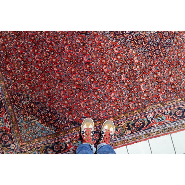 1920s, Antique Persian Bidjar Handmade Rug 7.5' X 10.11' For Sale - Image 4 of 15