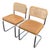 Late 20th Century Mid Century Cantilever Dining Chairs Attributed to Marcel Breuer Set of 2 For Sale