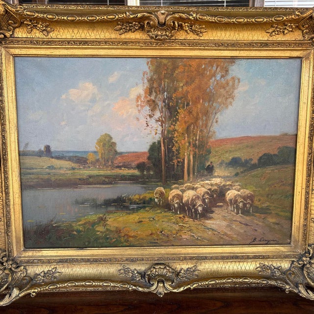 Brigitte Langevin, Pastoral Scene, 20th Century, Large Oil on Canvas, Framed For Sale - Image 4 of 17