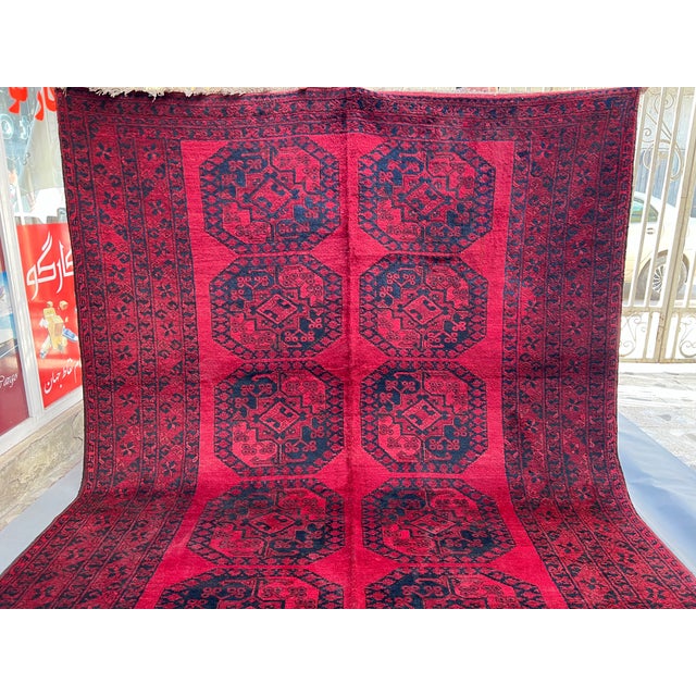 Vintage Afghan Turkmen Ersari Elephant Foot Rug - 10'7" X 7'3" For Sale - Image 9 of 13