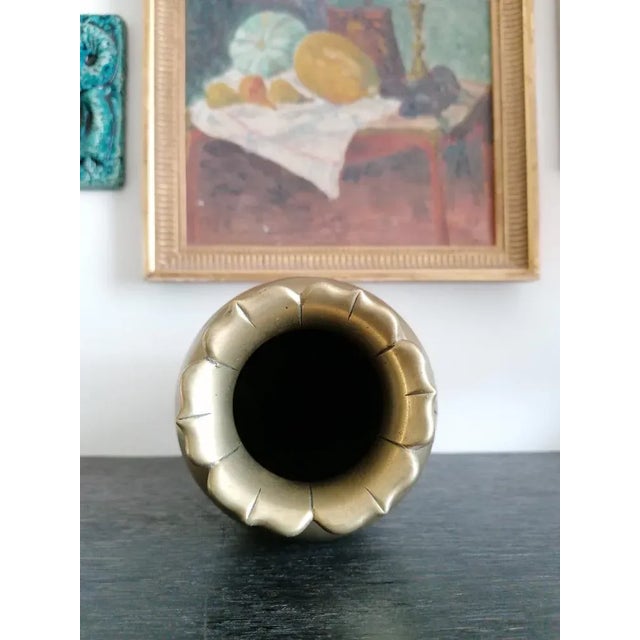 Vintage Boho Chic Brass Yokai Vase For Sale - Image 5 of 6