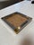 Modern Vintage Cork and Metal Tray With Brass Corner Accents For Sale - Image 3 of 7