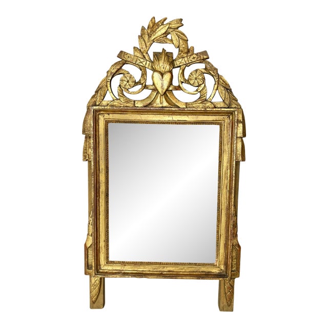 Late 19th Century French Louis XVI Giltwood Wall Mirror For Sale