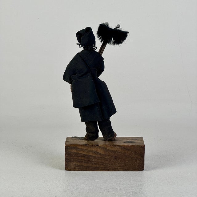 Early 20th Century Primitive "The Chimney Sweeper" Clay Figure on Stand For Sale - Image 10 of 10